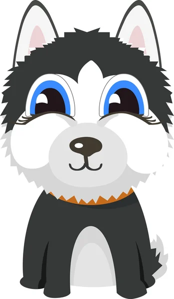 Cartoon character Siberian husky dog poses — Stock Vector
