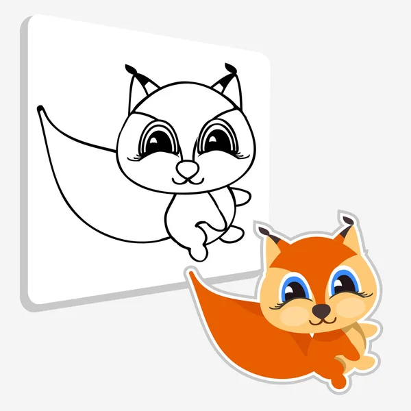 Art värityskirja Orava. Vektoriesimerkki — vektorikuva
