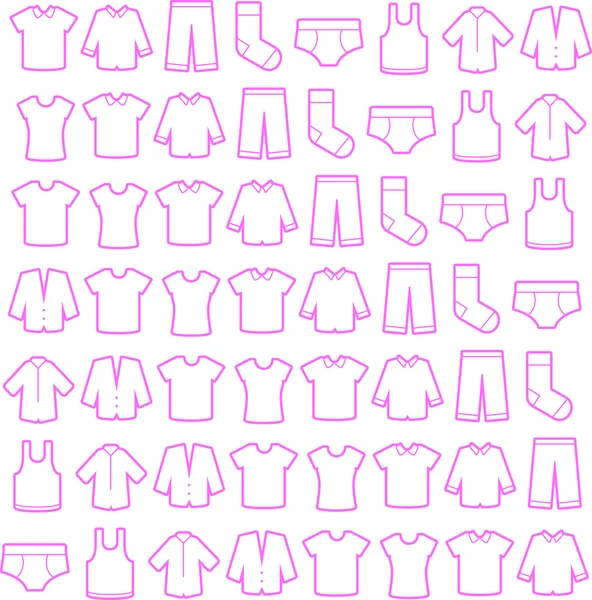 Conjunto de iconos de boceto de ropa para web — Vector de stock