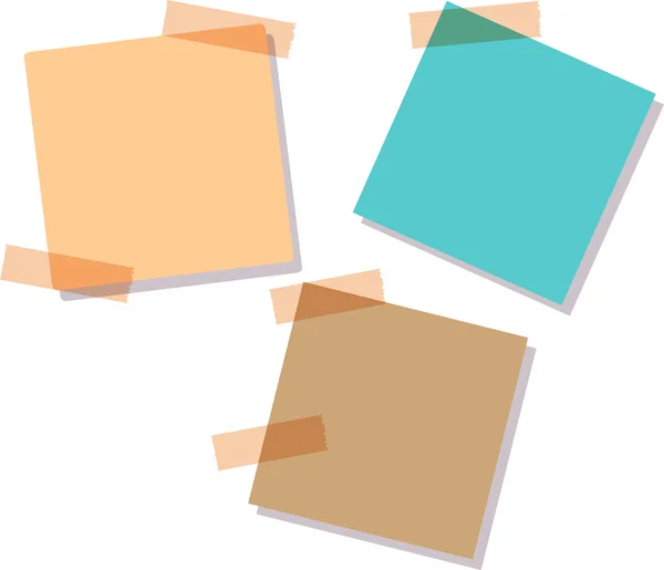 Illustrazione di un set di note adesive colorate — Vettoriale Stock