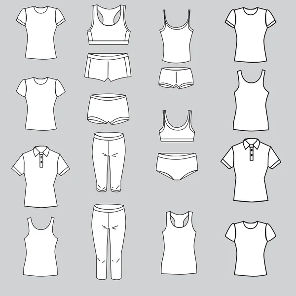 Vectorillustratie. Set womens ondergoed — Stockvector