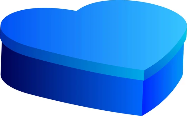 Blaue Schachtel in Herzform — Stockvektor
