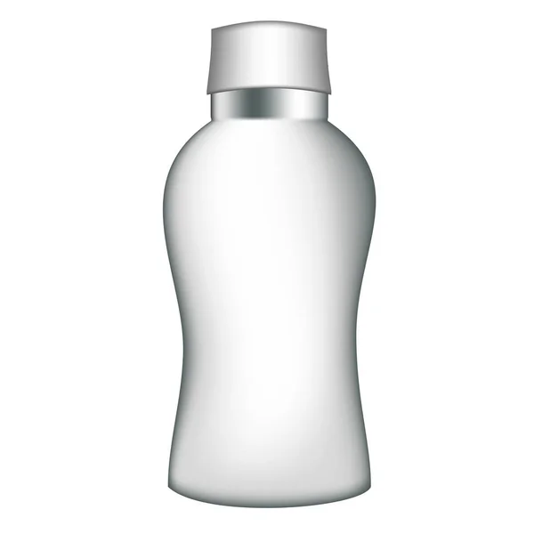 Kosmetische Plastikflasche isoliert auf weißem Hintergrund. — Stockvektor
