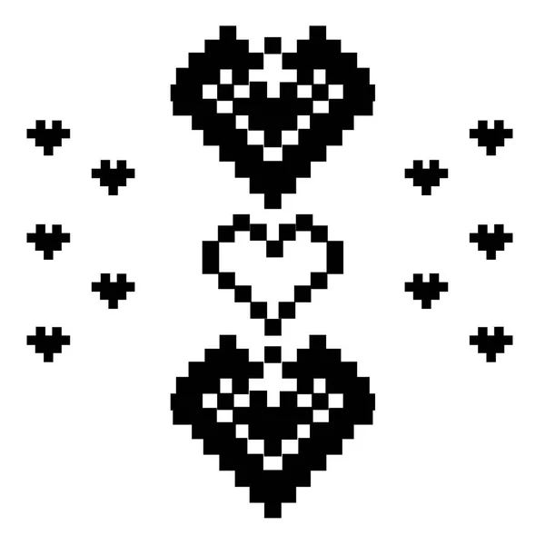 Pixel Corazón Vector punto de cruz . — Archivo Imágenes Vectoriales