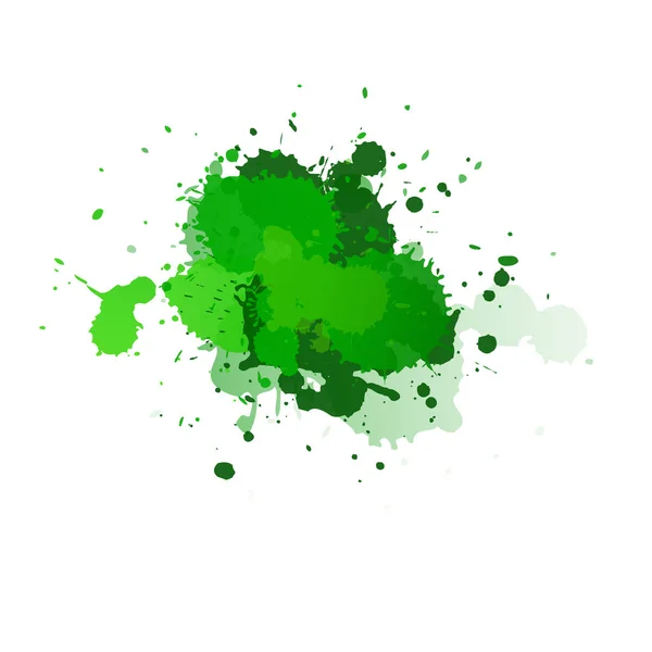 Фон з акварельними бризками зеленого кольору у векторі . — стоковий вектор