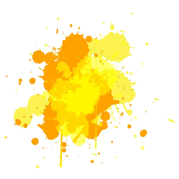 Tono amarillo acuarela diseño para pincel, elemento, fondo con salpicadura de acuarela . — Vector de stock