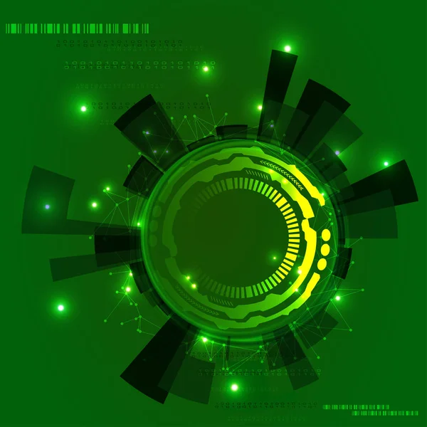 Abstract Technology Background. Hi-tech tehnologie digitală concept verde colorat . — Vector de stoc