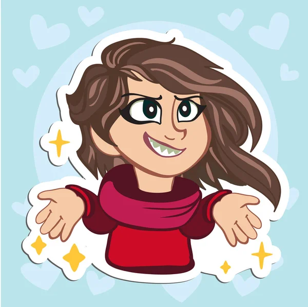 Linda chica Gráficos. vector chica. Patrón de chica. gráfico de chica. ilustración niña . — Vector de stock