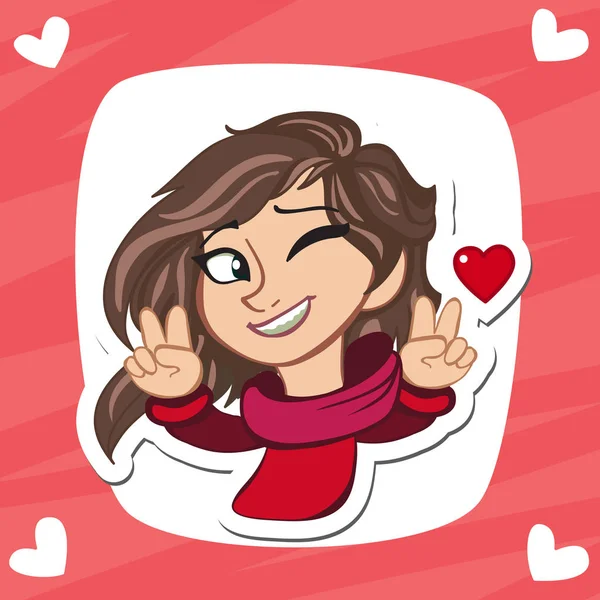 Chica joven feliz — Vector de stock