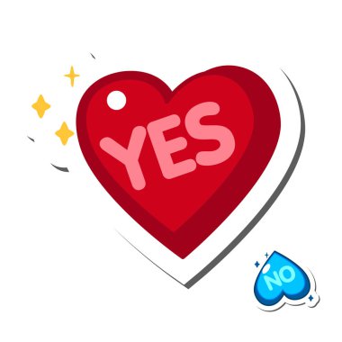 She said Yes. Vector isolated hand drawn hand lettering with big red heart. Printable wedding card template. vector