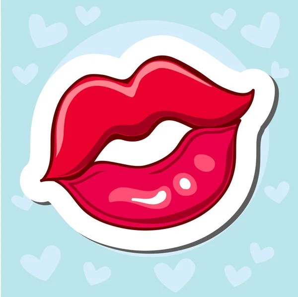 Lipstick kiss geïsoleerd op witte achtergrond — Stockvector