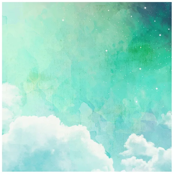 云层石块-绿色背景 — 图库矢量图片