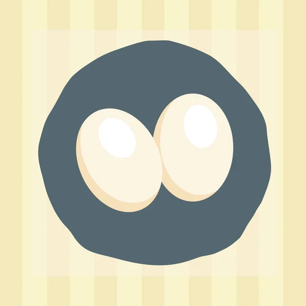Ícone com ovos no prato — Vetor de Stock