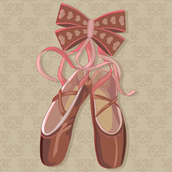 Ilustración vectorial colgando puntas de ballet rosa . — Vector de stock