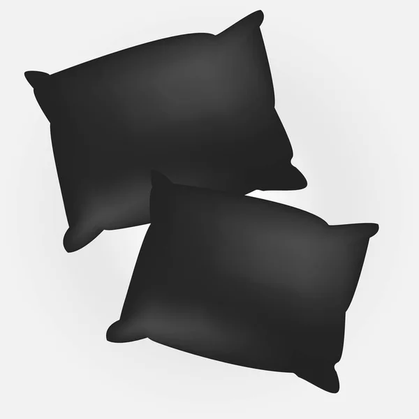 Пустые черные квадратные подушки. Шаблон для вашего дизайна . — стоковый вектор