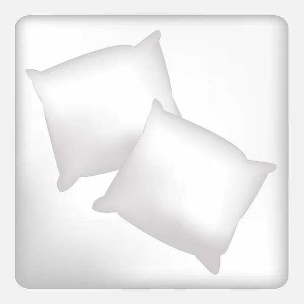 Zwei weiße, quadratische Kissen. Vektorillustration. — Stockvektor