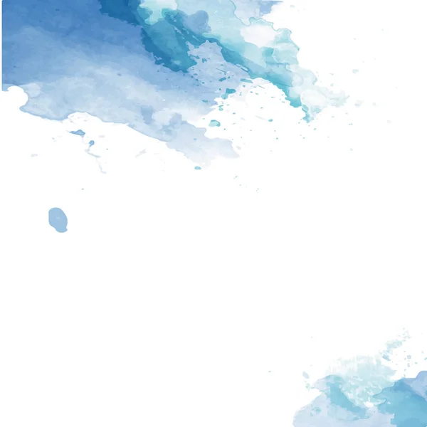 Mancha desenhada à mão, mancha. Efeitos aquarela. Azul inverno cores sazonais fundo abstrato . —  Vetores de Stock