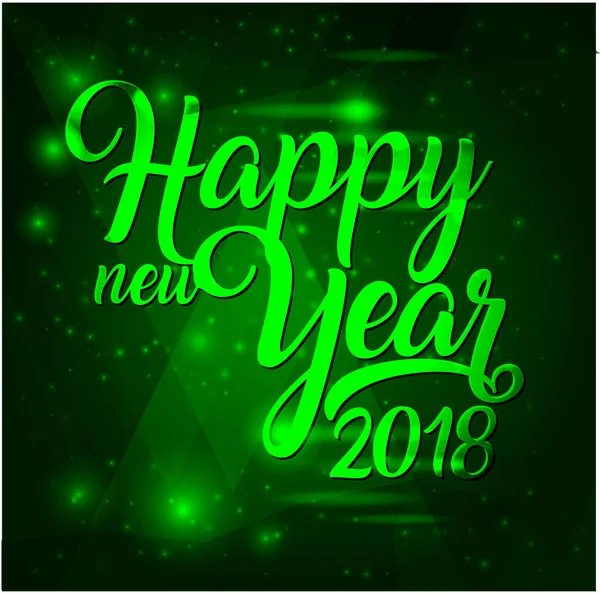 2018 happy New Year grote ansichtkaart met kalligrafische tekst. — Stockvector