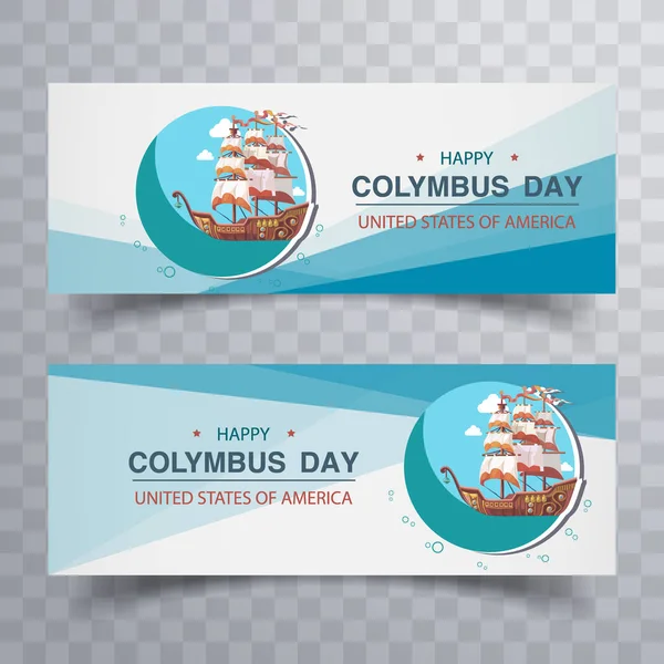 Columbus Day. Sale template banner — Stock Vector