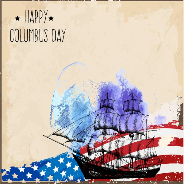 Happy Columbus day. Vectorillustratie — Stockvector