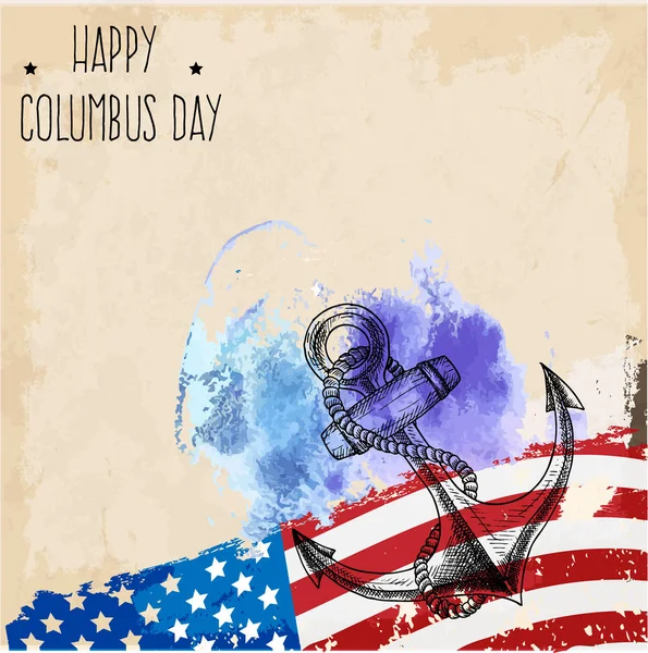 Happy Columbus Day Illustration — Stock Vector