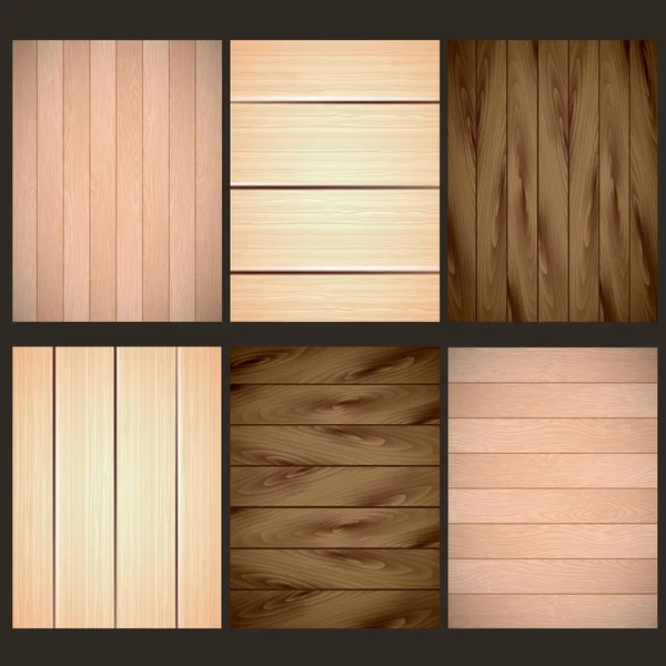 Holzstrukturen gesetzt. Hintergrund-Panels. Vintage Holz Textur, Vektor Hintergrund. — Stockvektor
