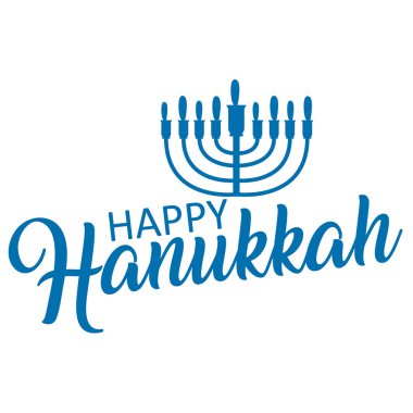 Lettering of happy Hanukkah logo template. clipart