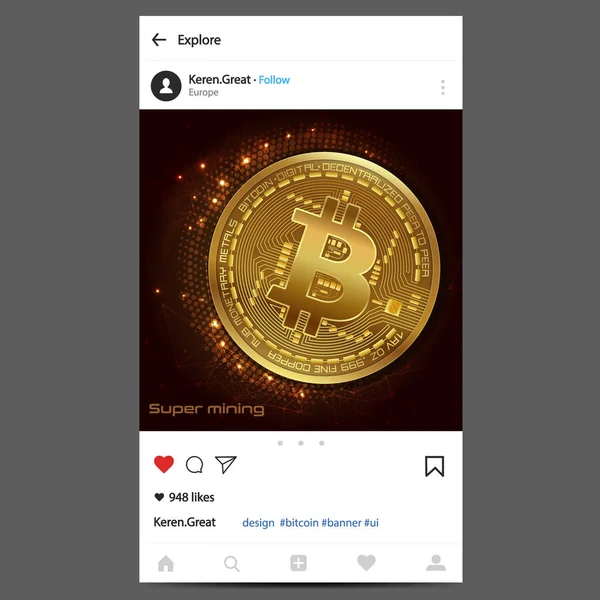 Bitcoin. Fiziksel bit sikke. Dijital para. Cryptocurrency. Beyaz arka plan üzerinde izole bitcoin simgesi olan altın sikke.