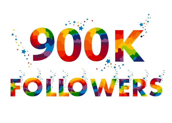 900 тысяч девятьсот тысяч последователей — стоковый вектор