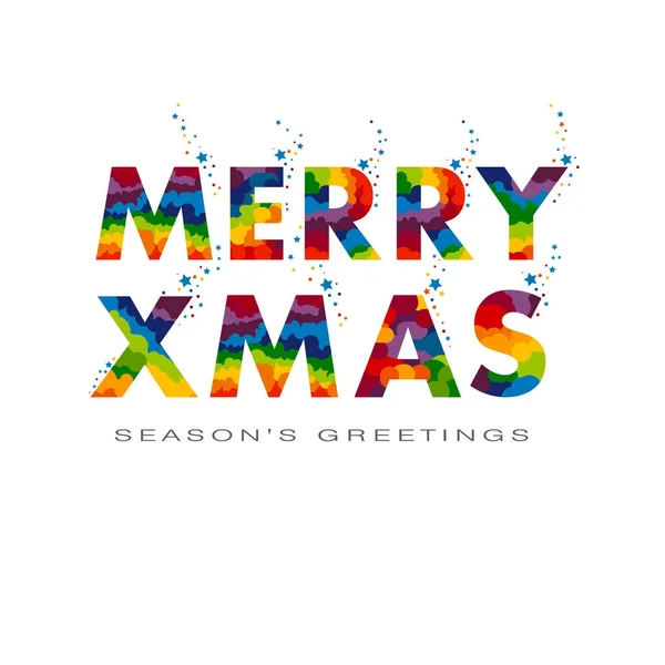 Feliz Navidad texto decorativo con una textura de oropel de color . — Vector de stock