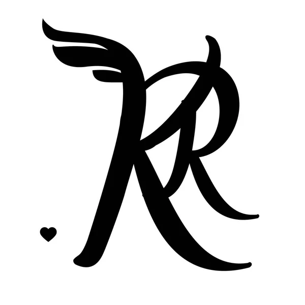 KR λογότυπο. Έτοιμα branding ιδέα, εύκολα επεξεργάσιμα στοιχεία. — Διανυσματικό Αρχείο