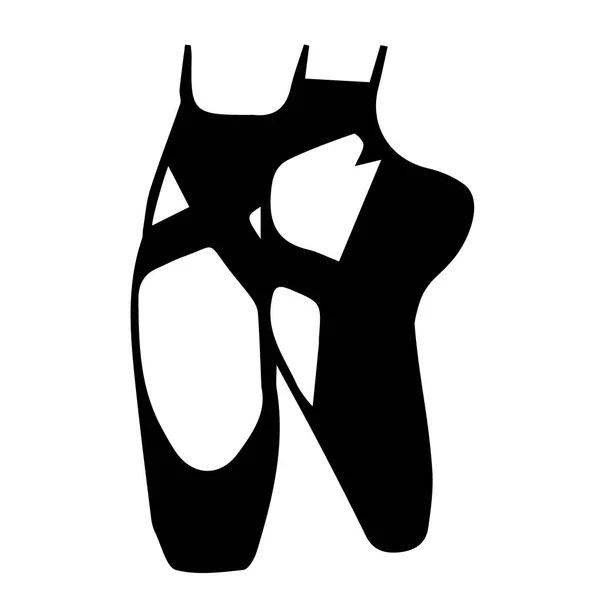 Silhouette von Ballettschuhen. Vektorillustration. — Stockvektor