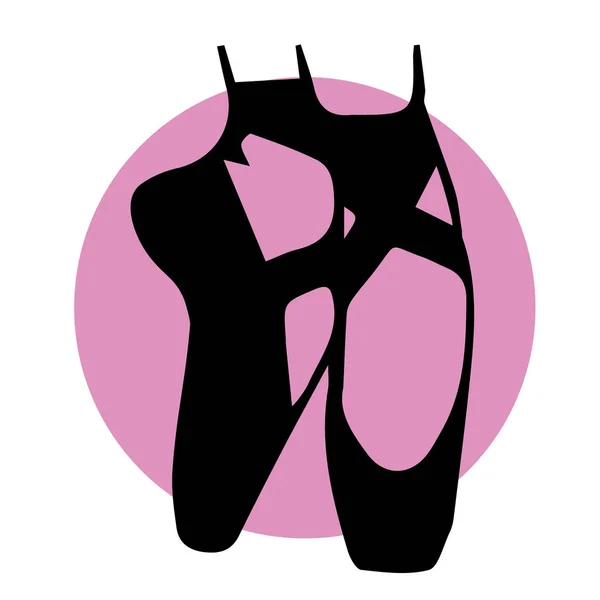 Puntas blancas zapatos de ballet femeninos de diseño plano — Vector de stock