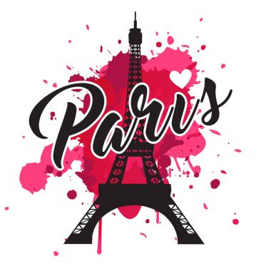Paris sembolü. Moda kadın giymek için yazdırma.