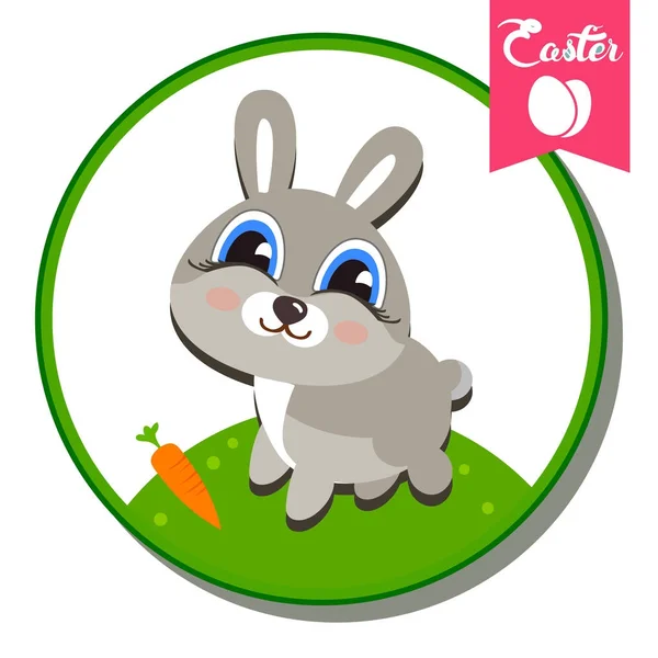 Conejo y huevo feliz Pascua — Archivo Imágenes Vectoriales