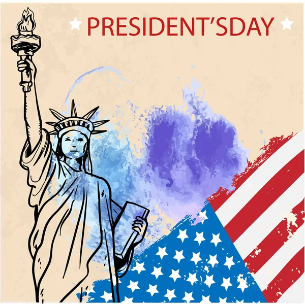 Happy Presidents Day flyer, banner or poster. — Stock Vector