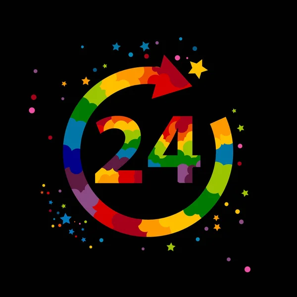 Vektor 24 Stunden Symboldesign-Element. — Stockvektor