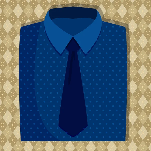 蓝色衬衫和领带 — 图库矢量图片