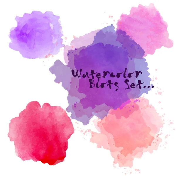 Set van vector aquarel plek. 5 aquarel vlek voor uw ontwerp. — Stockvector