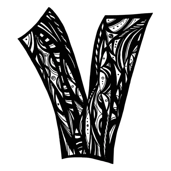 V harfi. vektör alışılmadık kalın yuvarlak yazı tipi. — Stok Vektör