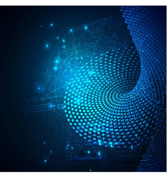 Veri sıralama akış süreci. Büyük veri akışı fütüristik Infographic. Renkli parçacık dalga bokeh ile