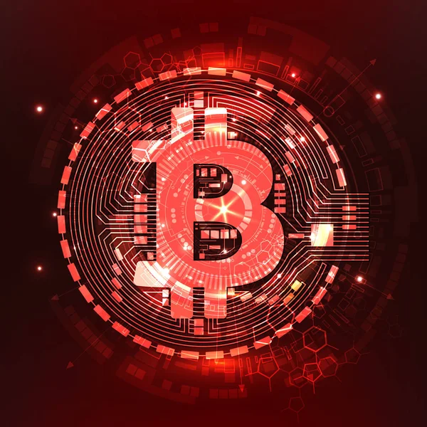 Soyut teknoloji bitcoin sembolü. Sanal para.
