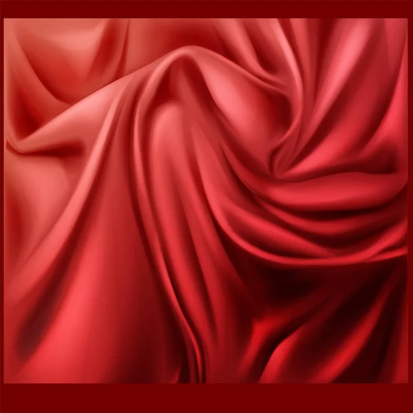 Abstract vector background luxury red cloth or liquid wave or wavy folds of grunge silk texture satin velvet material, — Stock Vector