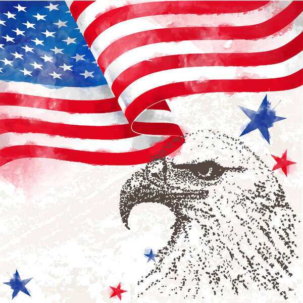 Eagle Vector Template banner. The national symbol of the USA. sketch
