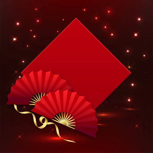Nouvel an chinois, bannière rouge pour vos félicitations. Année de rat propice et bonne année — Image vectorielle