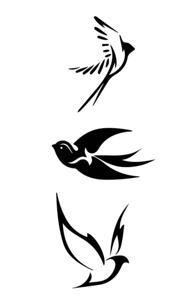 Pasăre care zboară în jurul unei ramuri de copac, vector — Vector de stoc