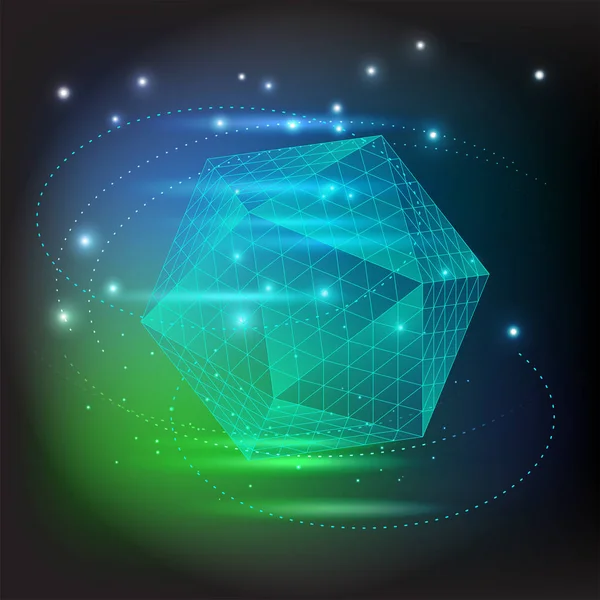Metatrons Cube - Fleur de vie. Illustration vectorielle — Image vectorielle