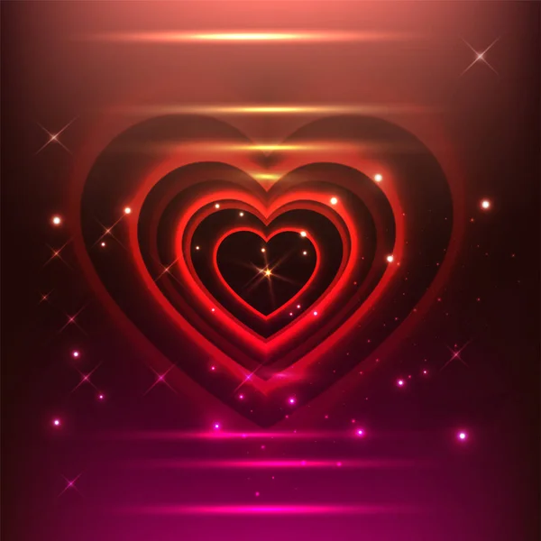 Valentines Day neon heart design. art illustration eps10 — Stock vektor