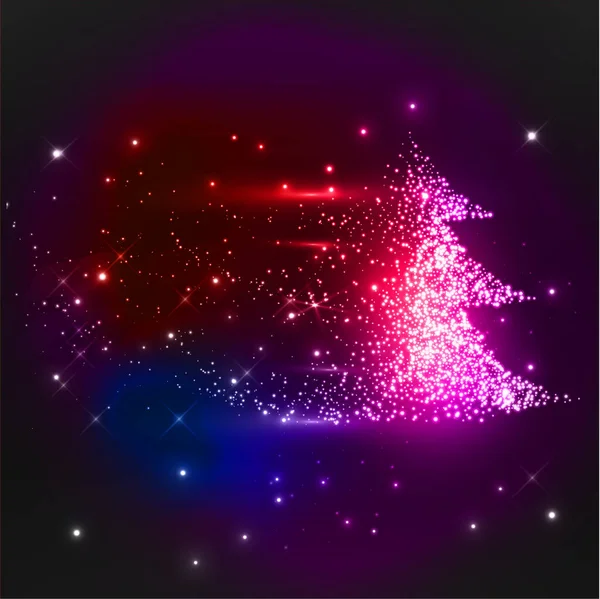 Weihnachten Hintergrund Mit Brennenden Weihnachtsbaum — Stockvektor