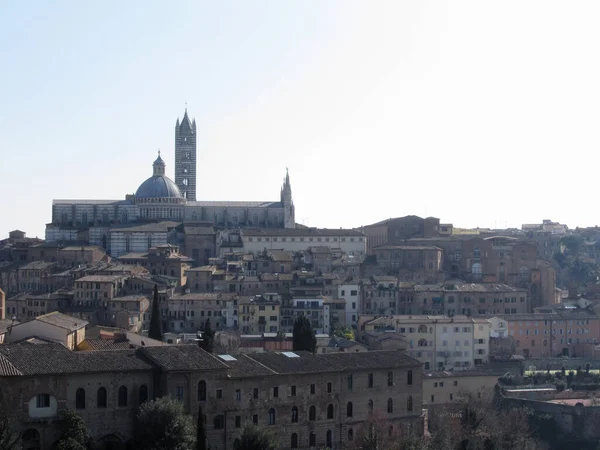 Panorama Siena Metropolitan Cathedral Saint Mary Assumption Tuscany Italy — Stock Photo, Image